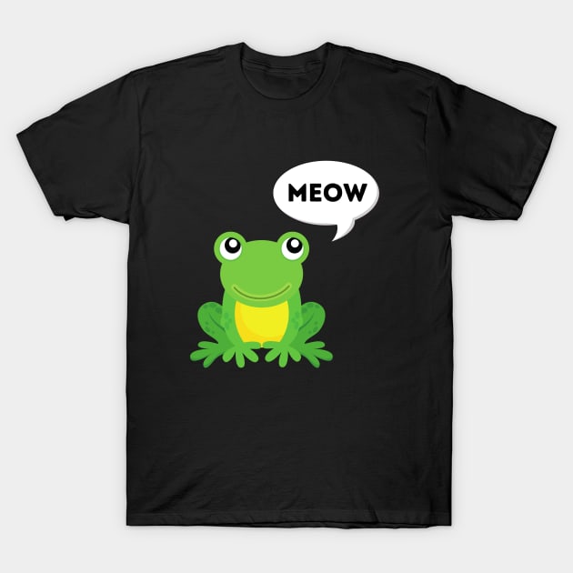 Frog Goes Meow Funny Frogs Amphibians T-Shirt by Marham19